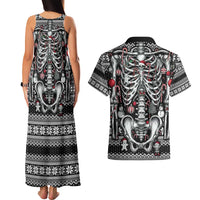 Merry Creepmas Couples Matching Tank Maxi Dress and Hawaiian Shirt Bone to be Jolly - Wonder Print Shop