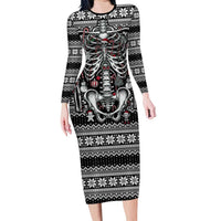 Merry Creepmas Family Matching Long Sleeve Bodycon Dress and Hawaiian Shirt Bone to be Jolly - Wonder Print Shop