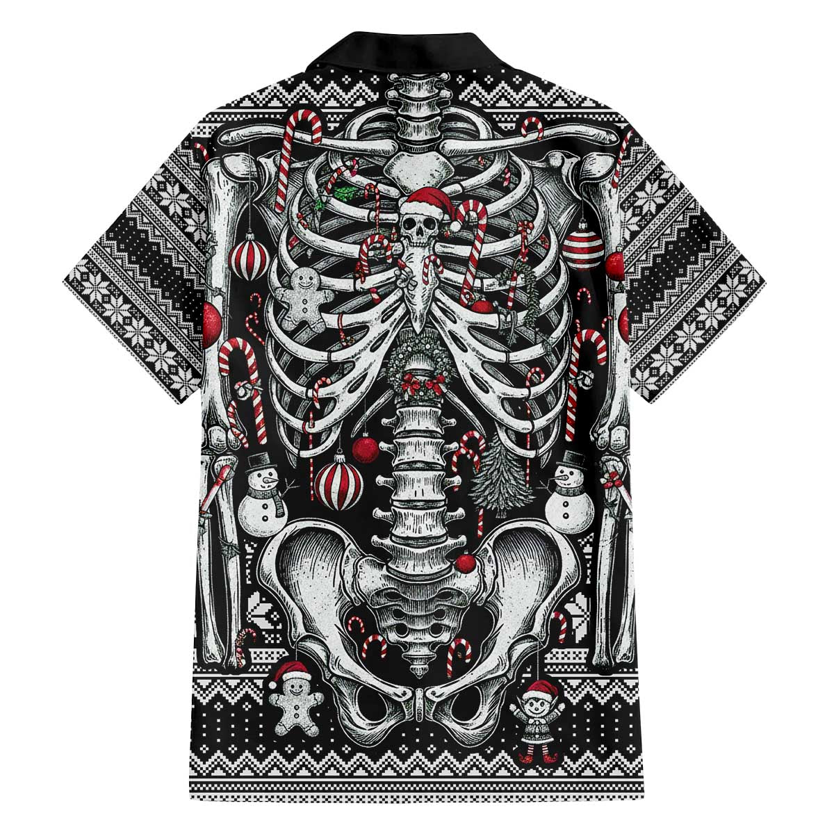 Merry Creepmas Family Matching Off The Shoulder Long Sleeve Dress and Hawaiian Shirt Bone to be Jolly - Wonder Print Shop