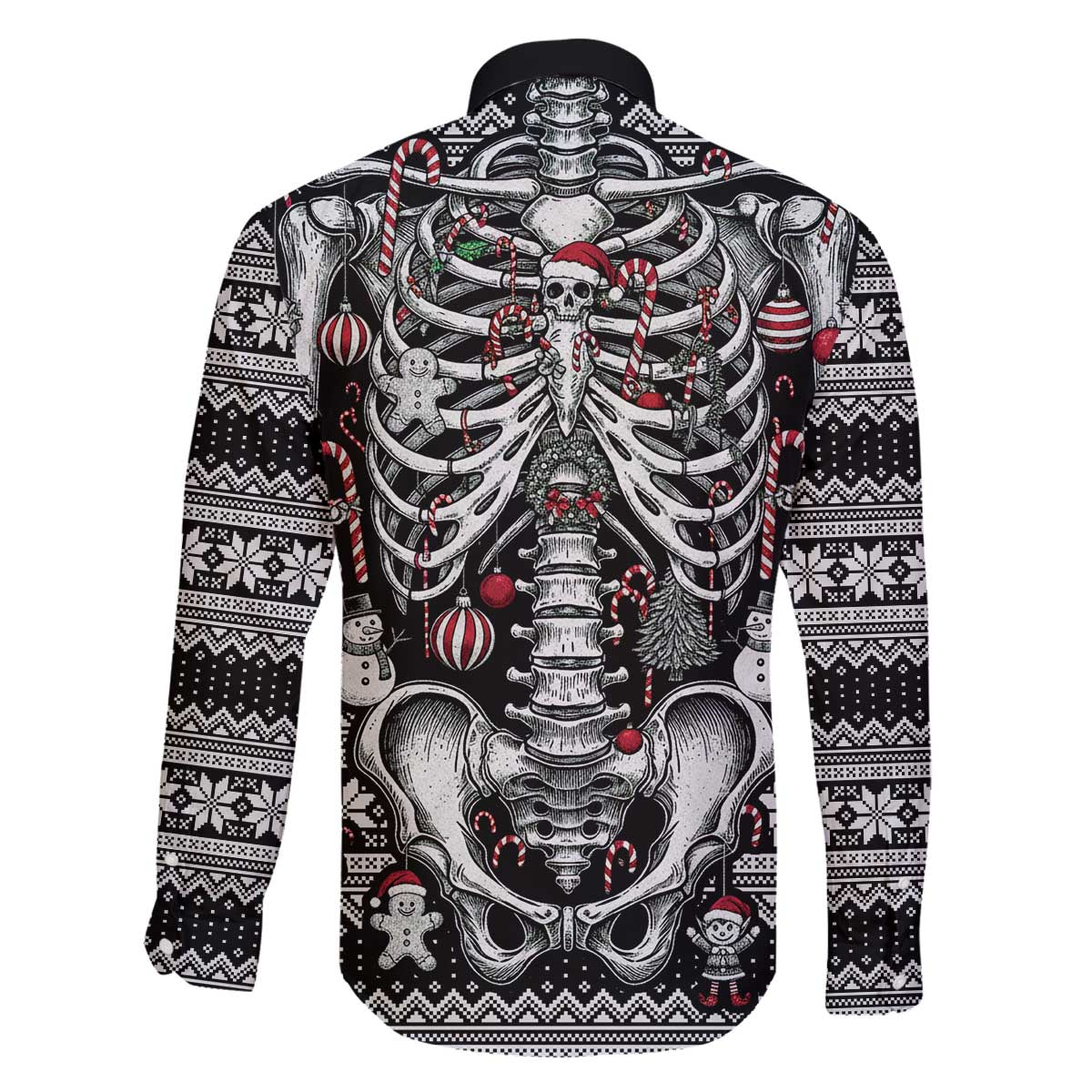 Merry Creepmas Family Matching Off The Shoulder Long Sleeve Dress and Hawaiian Shirt Bone to be Jolly - Wonder Print Shop