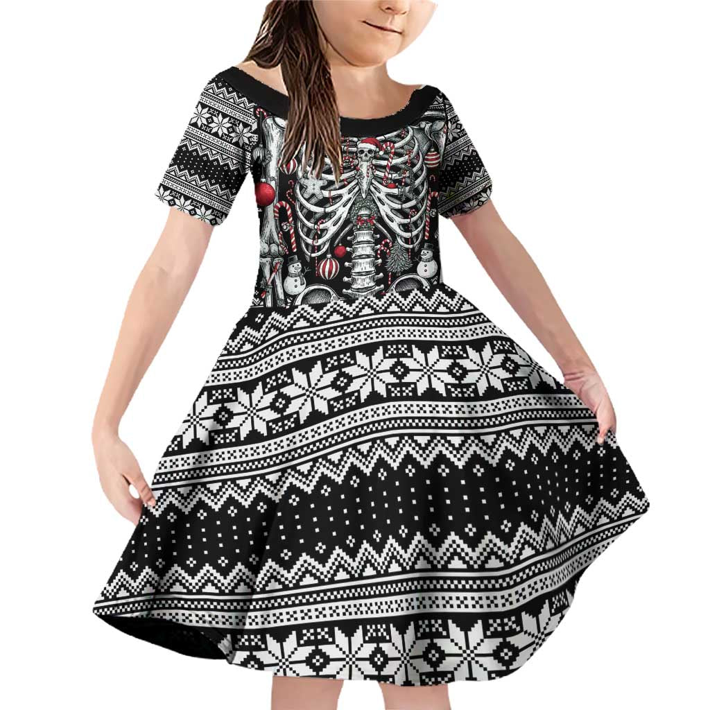 Merry Creepmas Family Matching Off Shoulder Short Dress and Hawaiian Shirt Bone to be Jolly - Wonder Print Shop