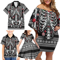 Merry Creepmas Family Matching Off Shoulder Short Dress and Hawaiian Shirt Bone to be Jolly - Wonder Print Shop