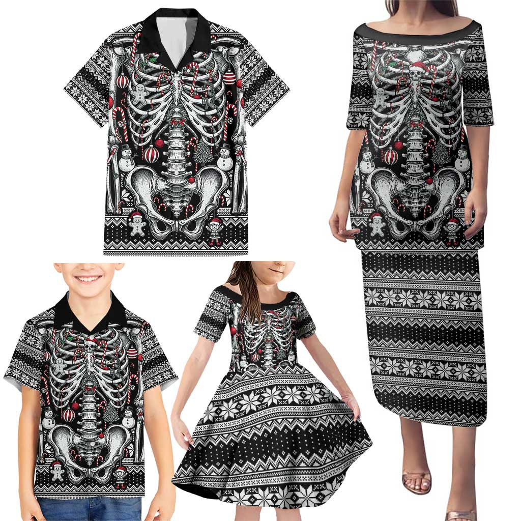 Merry Creepmas Family Matching Puletasi and Hawaiian Shirt Bone to be Jolly - Wonder Print Shop