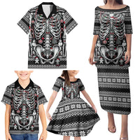 Merry Creepmas Family Matching Puletasi and Hawaiian Shirt Bone to be Jolly - Wonder Print Shop