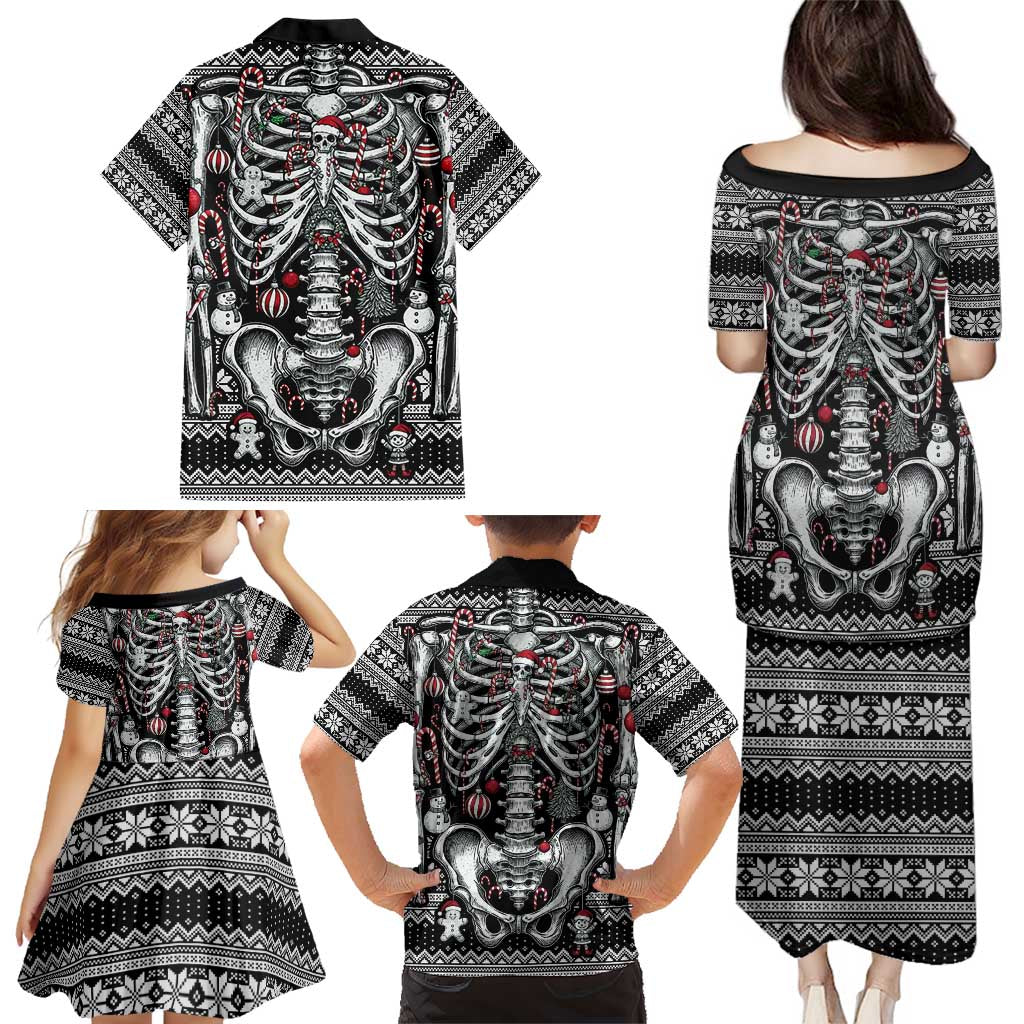 Merry Creepmas Family Matching Puletasi and Hawaiian Shirt Bone to be Jolly - Wonder Print Shop