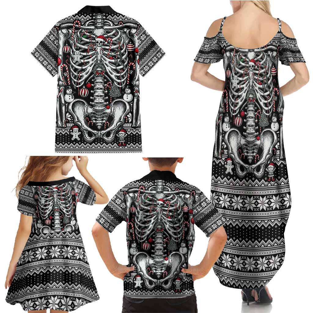 Merry Creepmas Family Matching Summer Maxi Dress and Hawaiian Shirt Bone to be Jolly - Wonder Print Shop