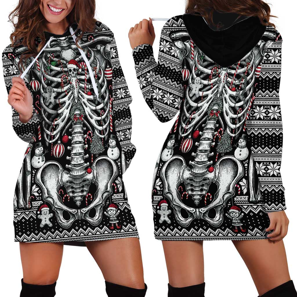 Merry Creepmas Hoodie Dress Bone to be Jolly - Wonder Print Shop