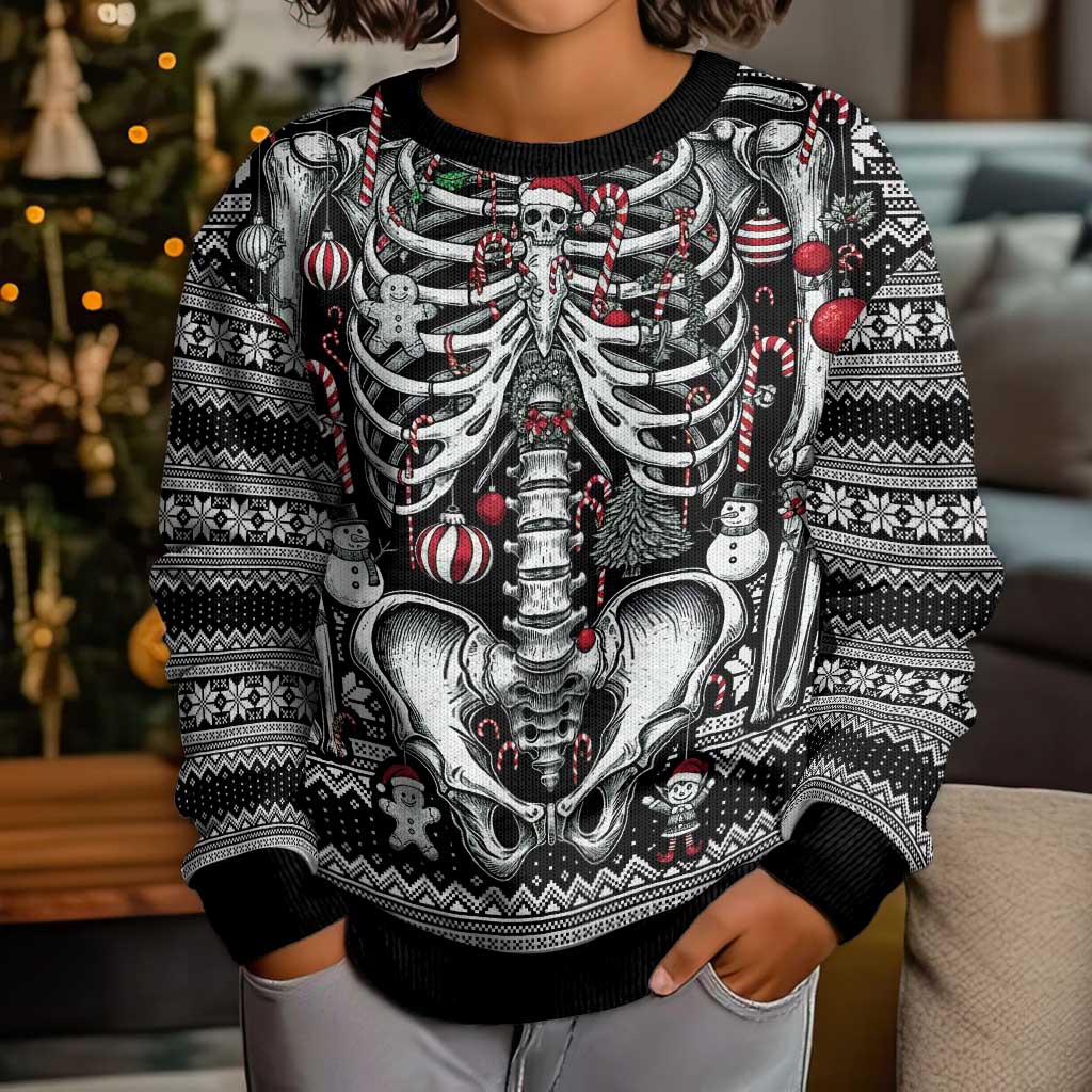 Merry Creepmas Bone to be Jolly Kid Ugly Christmas Sweater - Wonder Print Shop