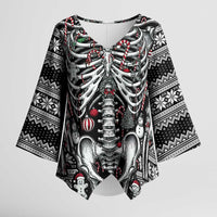Merry Creepmas Kimono Sleeve Blouse Bone to be Jolly - Wonder Print Shop