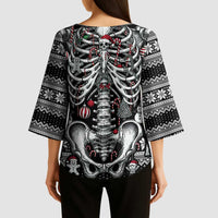 Merry Creepmas Kimono Sleeve Blouse Bone to be Jolly - Wonder Print Shop