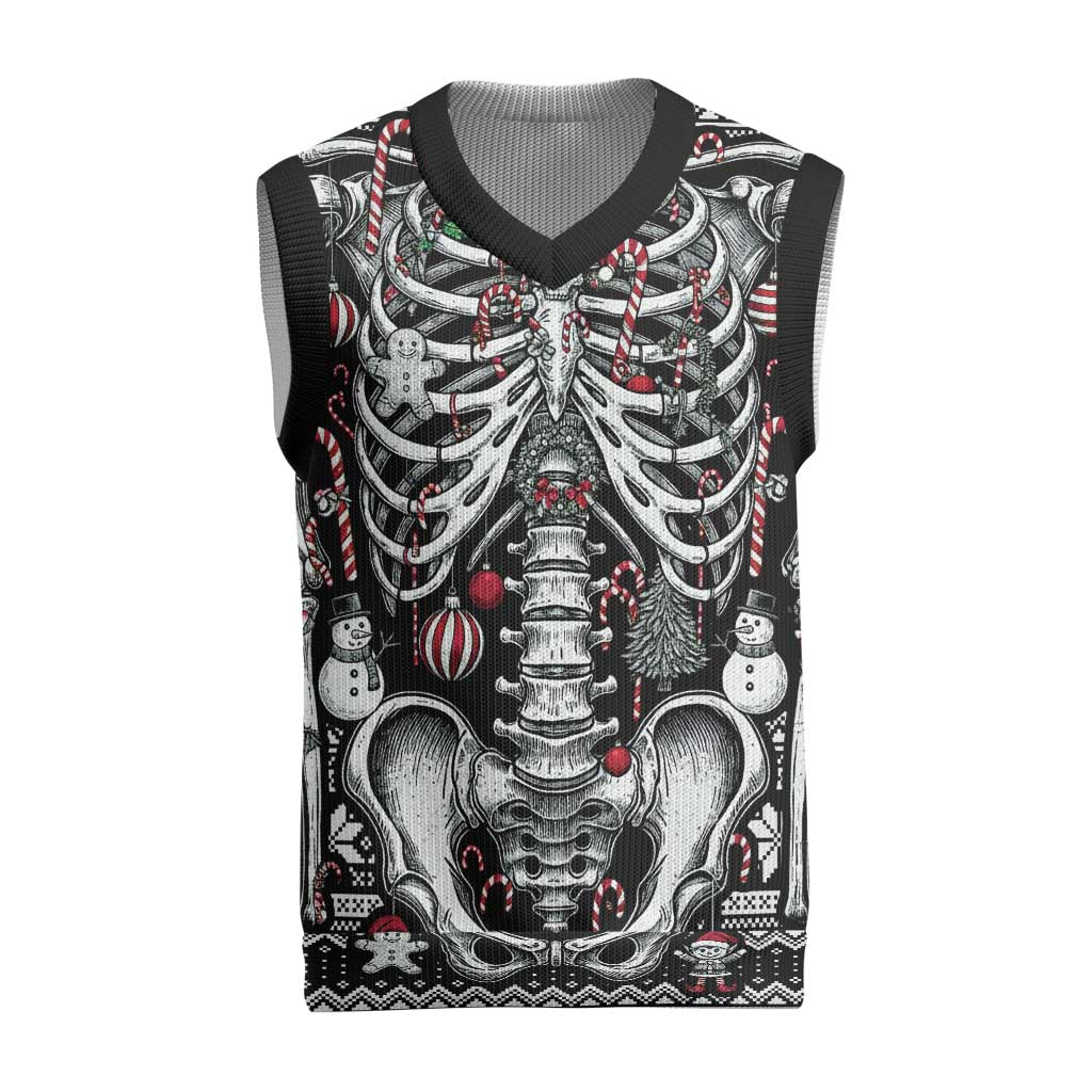 Merry Creepmas Bone to be Jolly Christmas Knitted V-Neck Vest - Wonder Print Shop