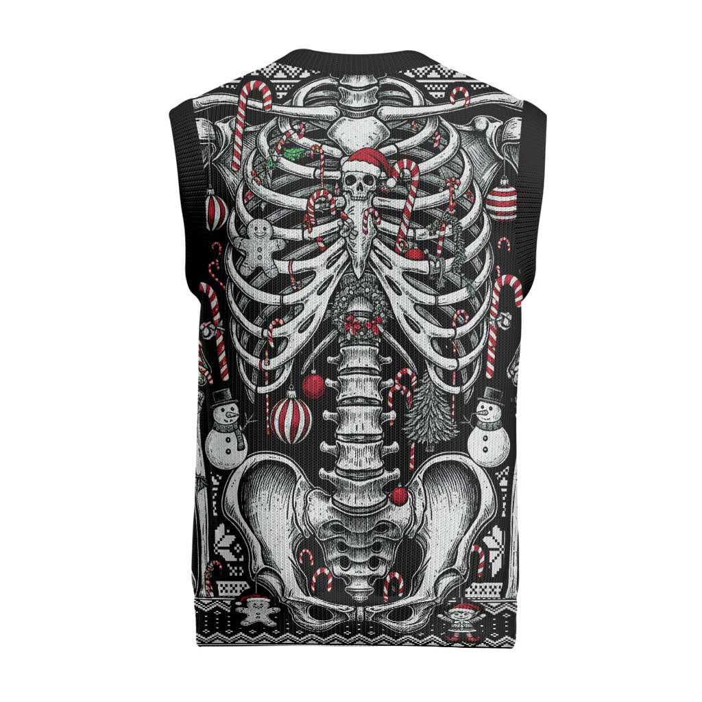 Merry Creepmas Bone to be Jolly Christmas Knitted V-Neck Vest - Wonder Print Shop