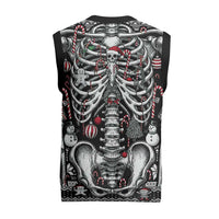 Merry Creepmas Bone to be Jolly Christmas Knitted V-Neck Vest - Wonder Print Shop