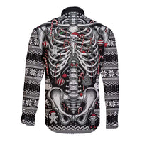 Merry Creepmas Long Sleeve Button Shirt Bone to be Jolly - Wonder Print Shop