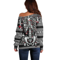 Merry Creepmas Off Shoulder Sweater Bone to be Jolly - Wonder Print Shop