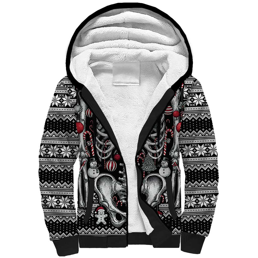 Merry Creepmas Sherpa Hoodie Bone to be Jolly - Wonder Print Shop