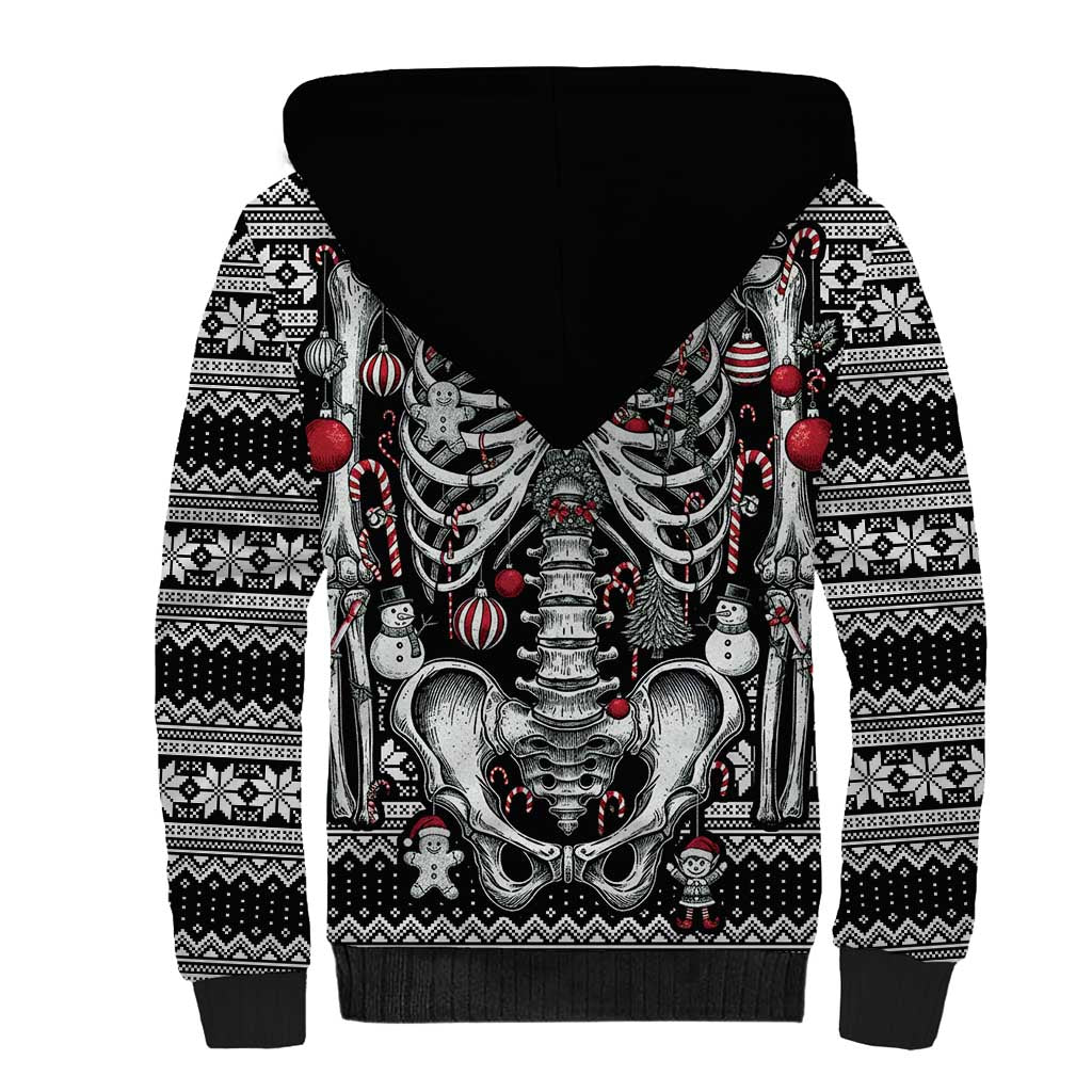 Merry Creepmas Sherpa Hoodie Bone to be Jolly - Wonder Print Shop