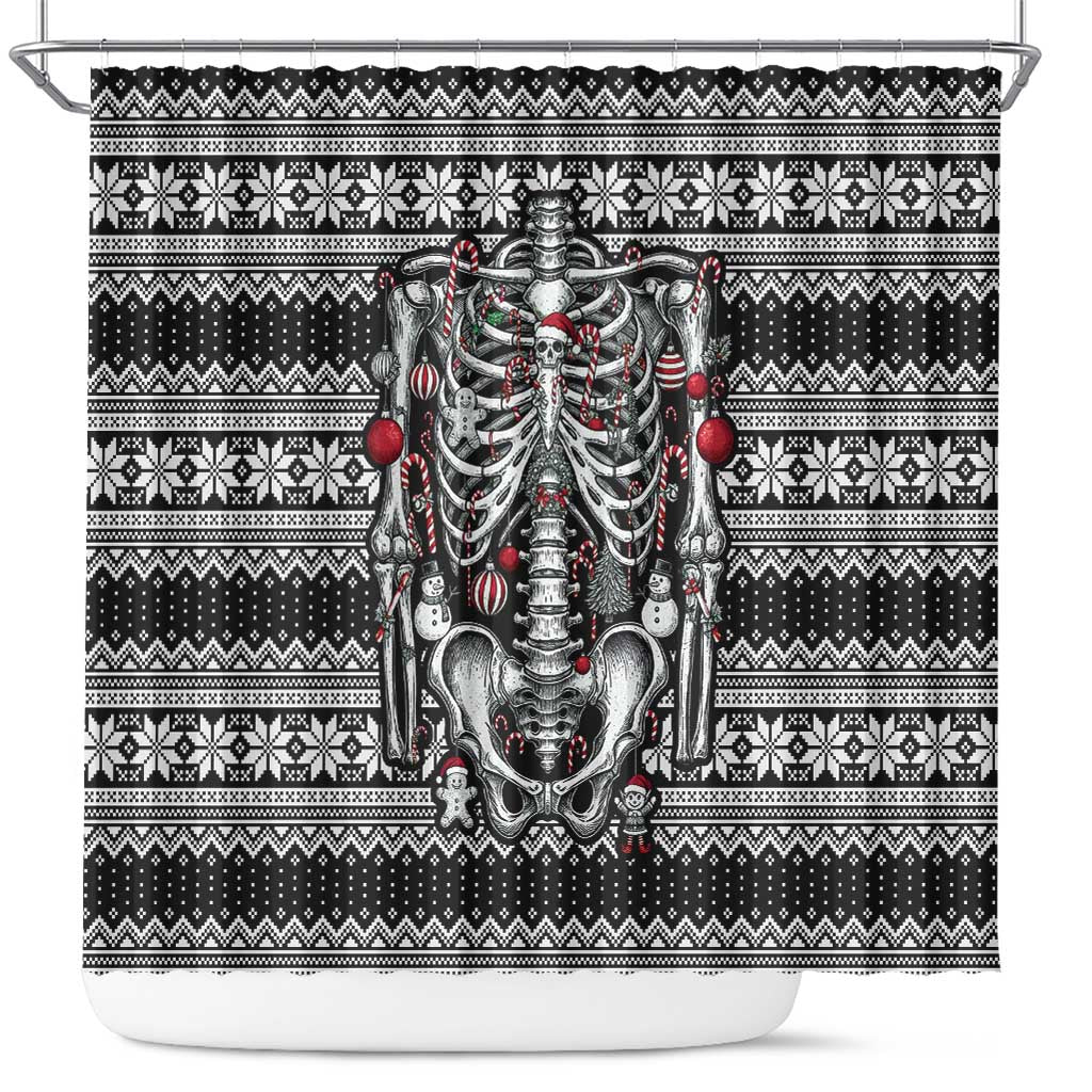 Merry Creepmas Shower Curtain Bone to be Jolly - Wonder Print Shop