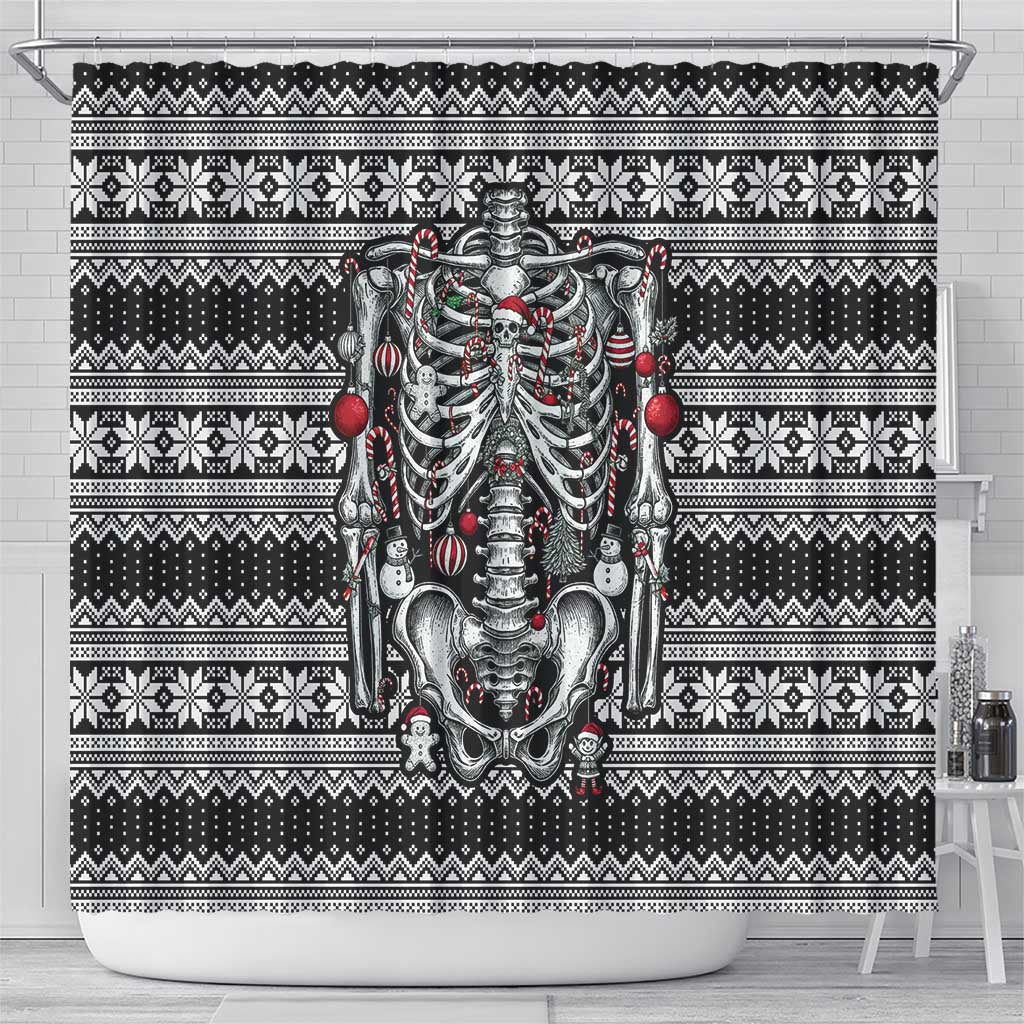 Merry Creepmas Shower Curtain Bone to be Jolly - Wonder Print Shop