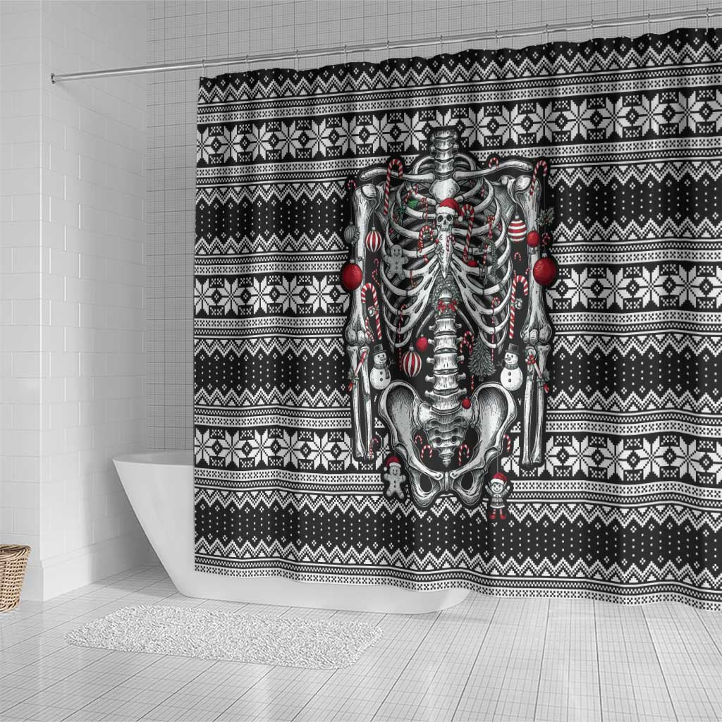 Merry Creepmas Shower Curtain Bone to be Jolly - Wonder Print Shop