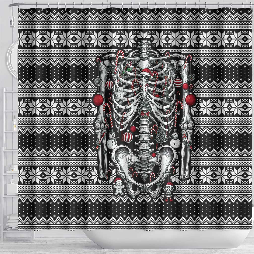 Merry Creepmas Shower Curtain Bone to be Jolly - Wonder Print Shop