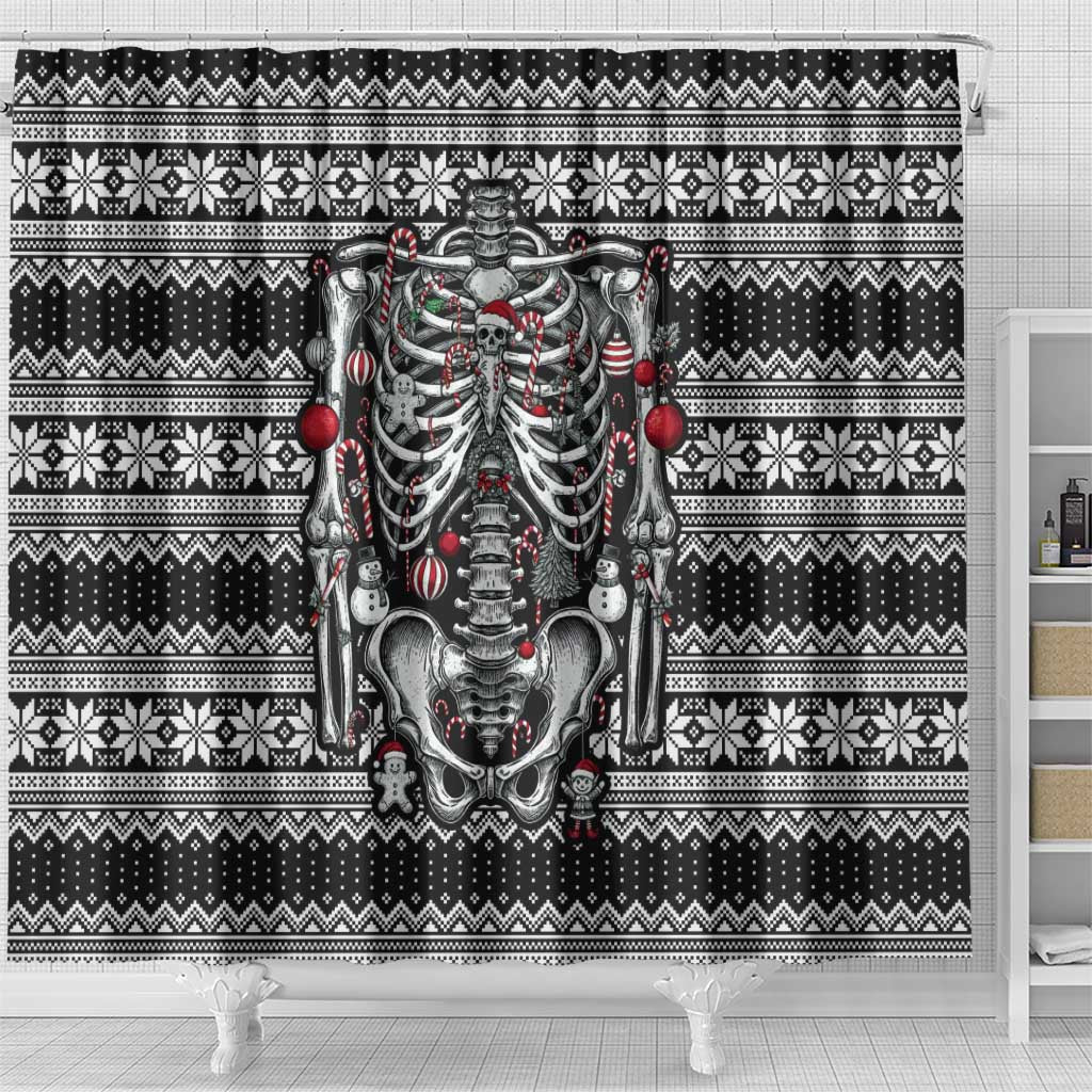 Merry Creepmas Shower Curtain Bone to be Jolly - Wonder Print Shop