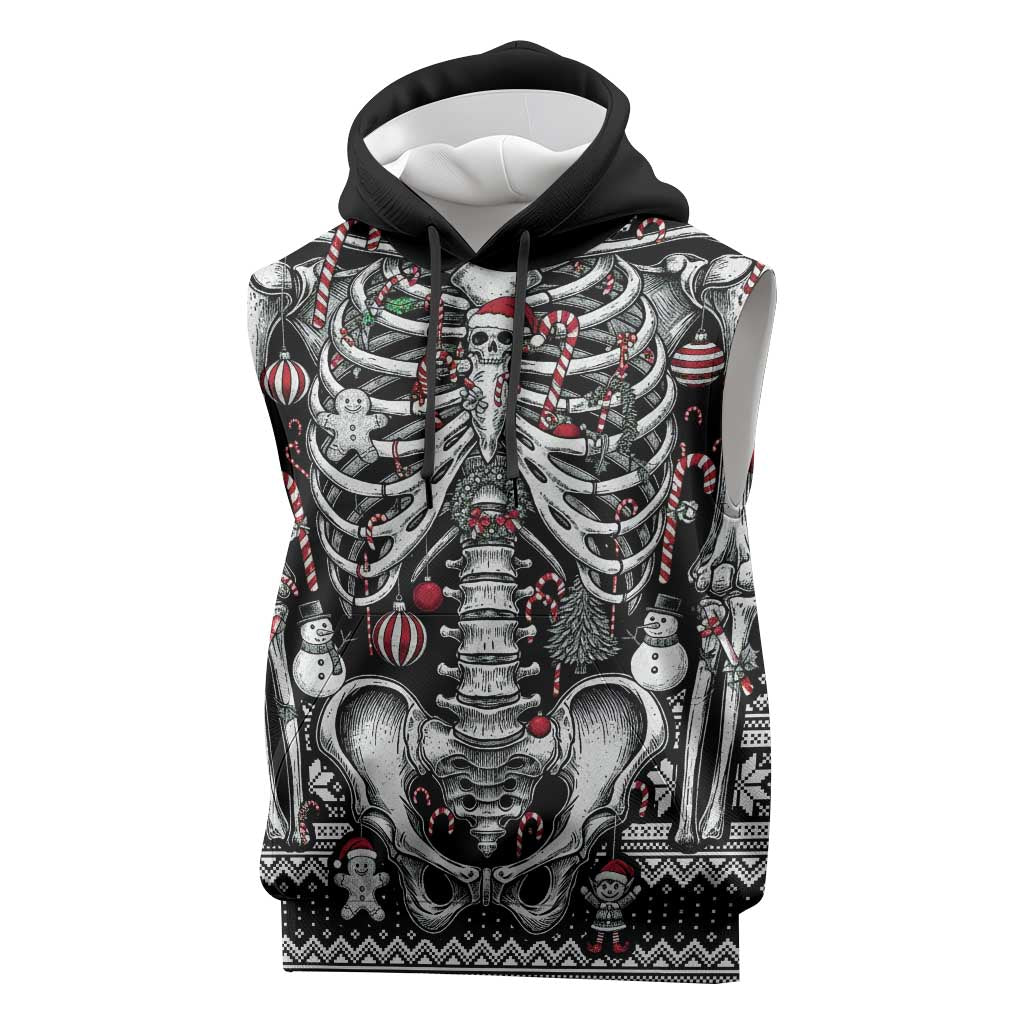 Merry Creepmas Sleeveless Hoodie Bone to be Jolly - Wonder Print Shop