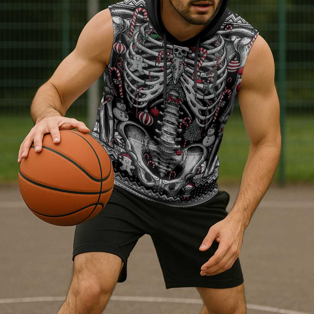 Merry Creepmas Sleeveless Hoodie Bone to be Jolly - Wonder Print Shop