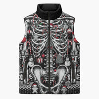 Merry Creepmas Sleeveless Puffer Jacket Bone to be Jolly - Wonder Print Shop
