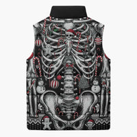 Merry Creepmas Sleeveless Puffer Jacket Bone to be Jolly - Wonder Print Shop
