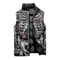Merry Creepmas Sleeveless Puffer Jacket Bone to be Jolly - Wonder Print Shop
