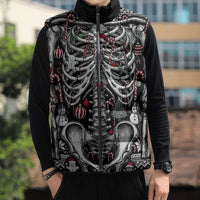 Merry Creepmas Sleeveless Puffer Jacket Bone to be Jolly - Wonder Print Shop