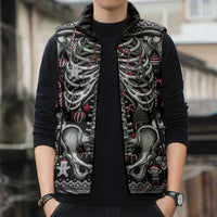 Merry Creepmas Sleeveless Puffer Jacket Bone to be Jolly - Wonder Print Shop