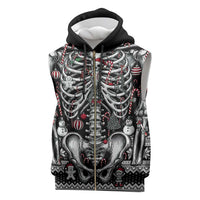 Merry Creepmas Sleeveless Zip Hoodie Bone to be Jolly - Wonder Print Shop