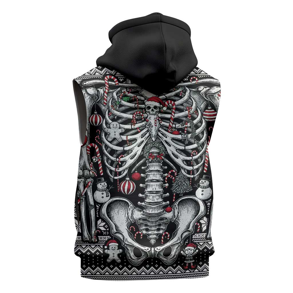 Merry Creepmas Sleeveless Zip Hoodie Bone to be Jolly - Wonder Print Shop