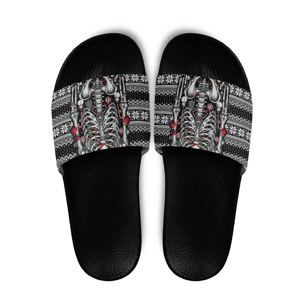 Merry Creepmas Slide Sandals Bone to be Jolly - Wonder Print Shop