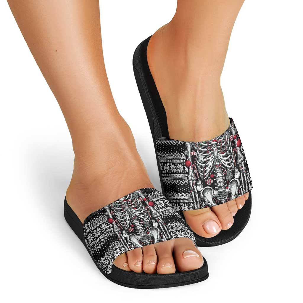 Merry Creepmas Slide Sandals Bone to be Jolly - Wonder Print Shop