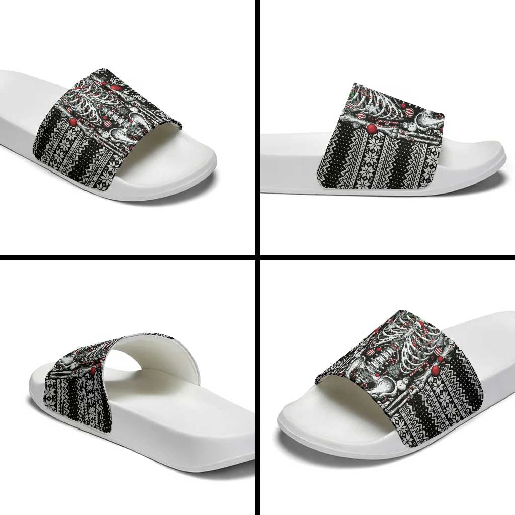 Merry Creepmas Slide Sandals Bone to be Jolly - Wonder Print Shop