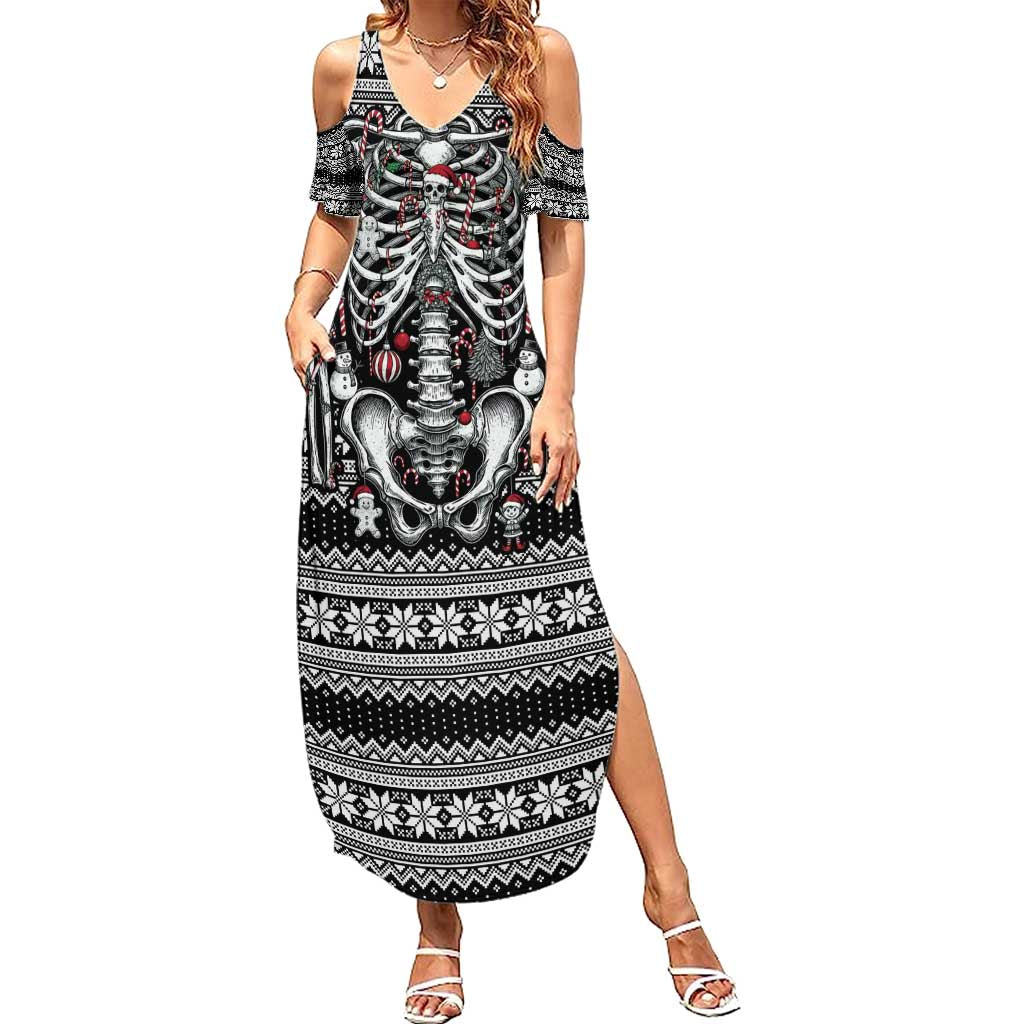 Merry Creepmas Summer Maxi Dress Bone to be Jolly - Wonder Print Shop