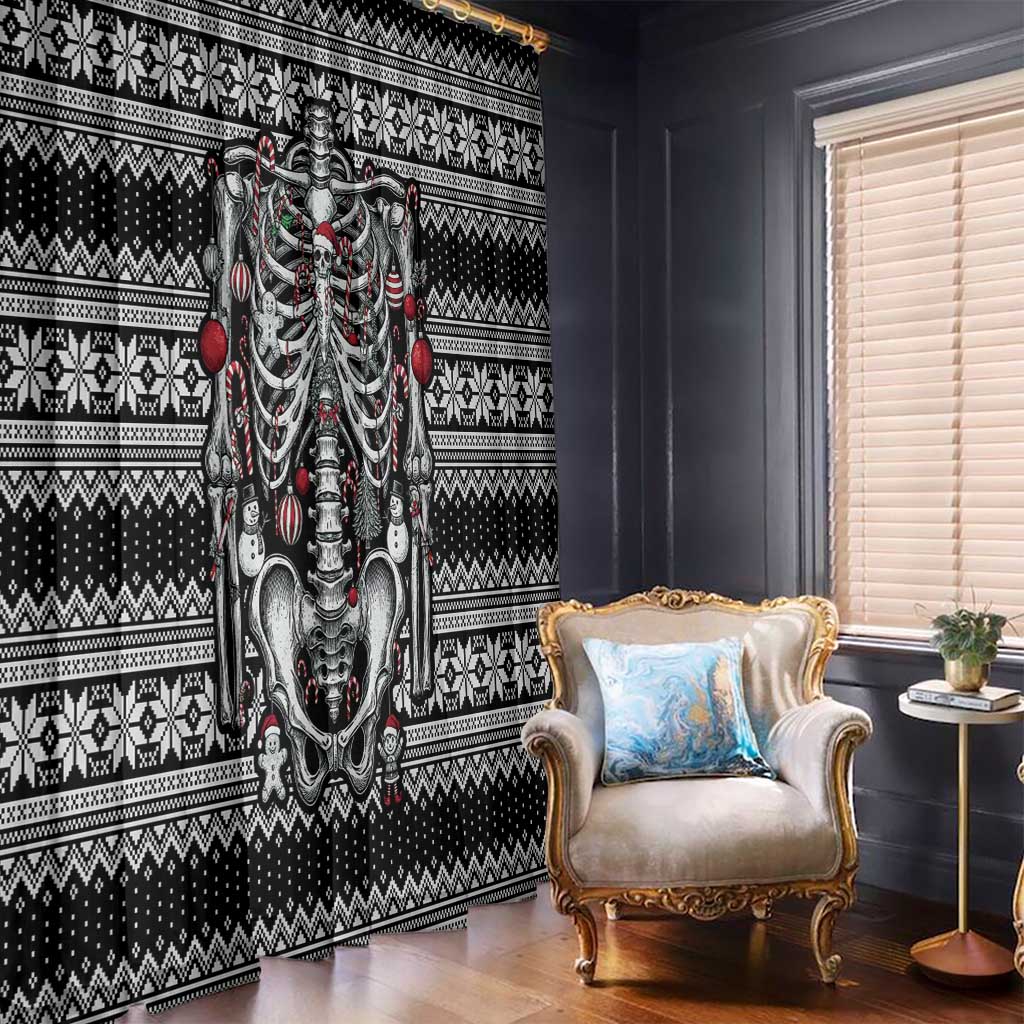 Merry Creepmas Window Curtain Bone to be Jolly - Wonder Print Shop