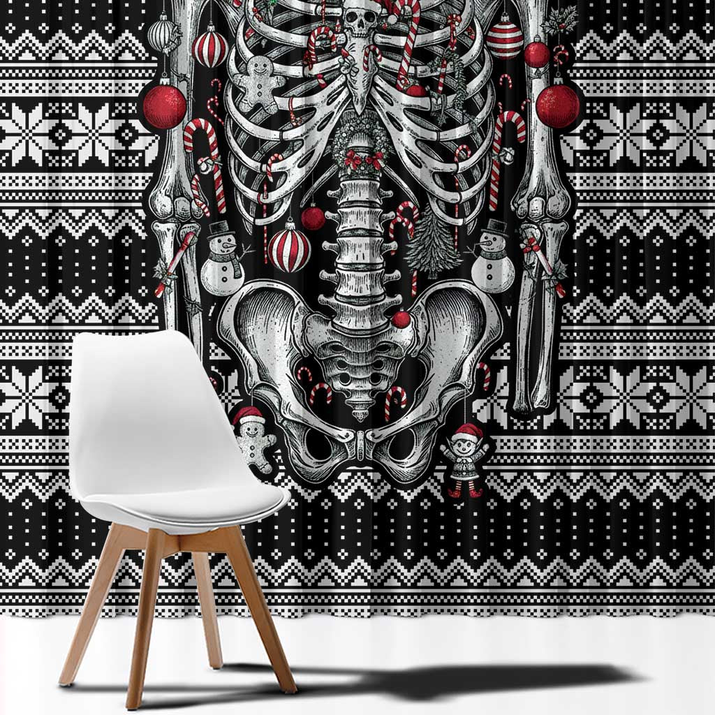 Merry Creepmas Window Curtain Bone to be Jolly - Wonder Print Shop