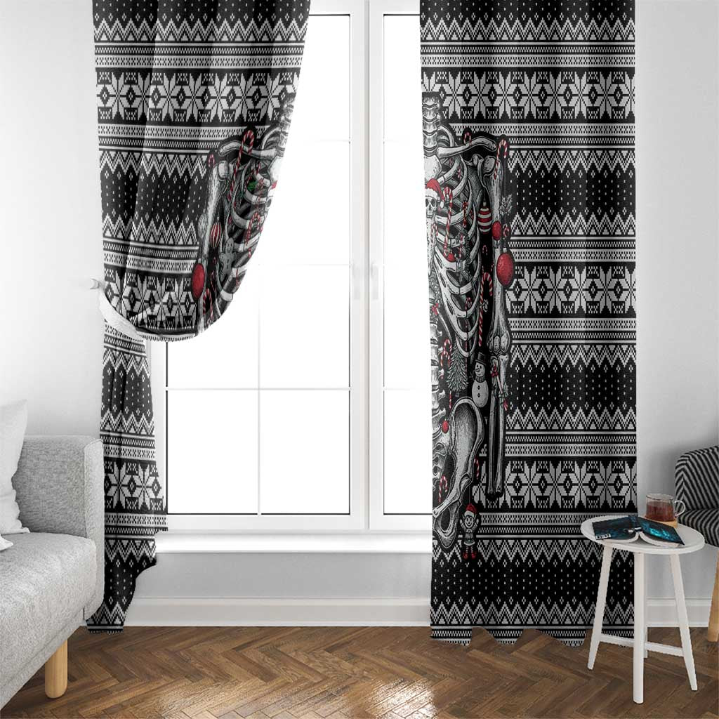 Merry Creepmas Window Curtain Bone to be Jolly - Wonder Print Shop