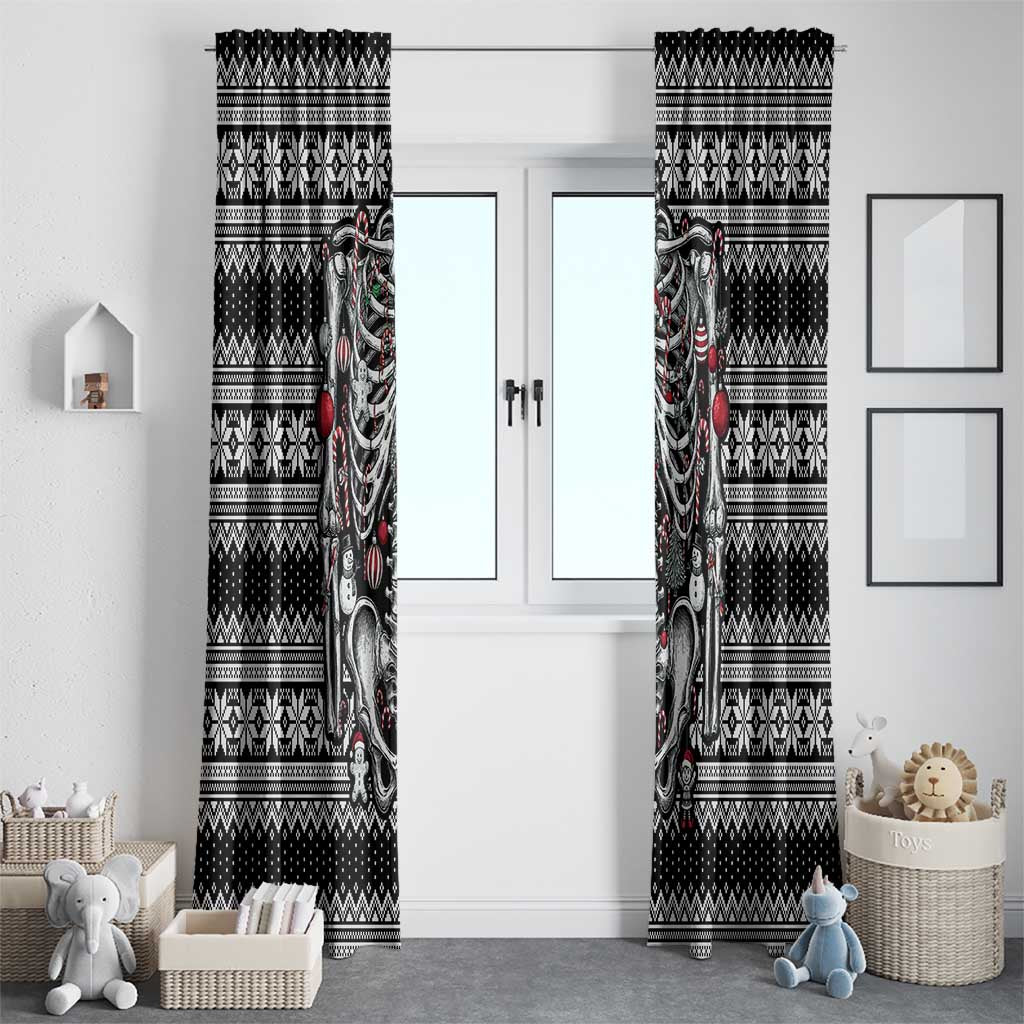 Merry Creepmas Window Curtain Bone to be Jolly - Wonder Print Shop