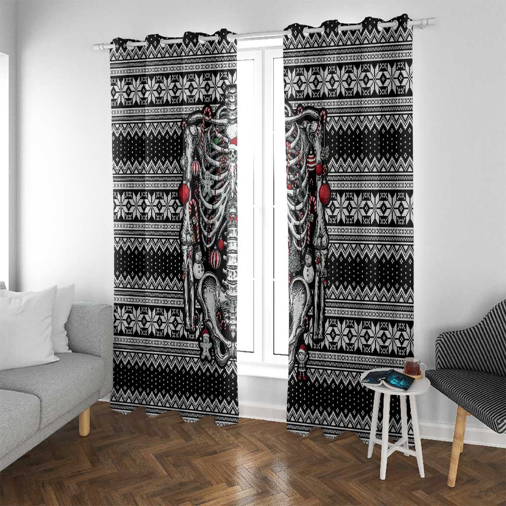Merry Creepmas Window Curtain Bone to be Jolly - Wonder Print Shop