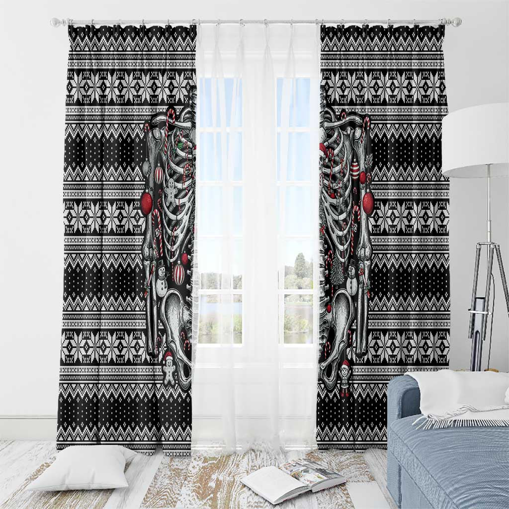Merry Creepmas Window Curtain Bone to be Jolly - Wonder Print Shop