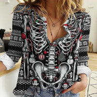 Merry Creepmas Women Casual Shirt Bone to be Jolly - Wonder Print Shop