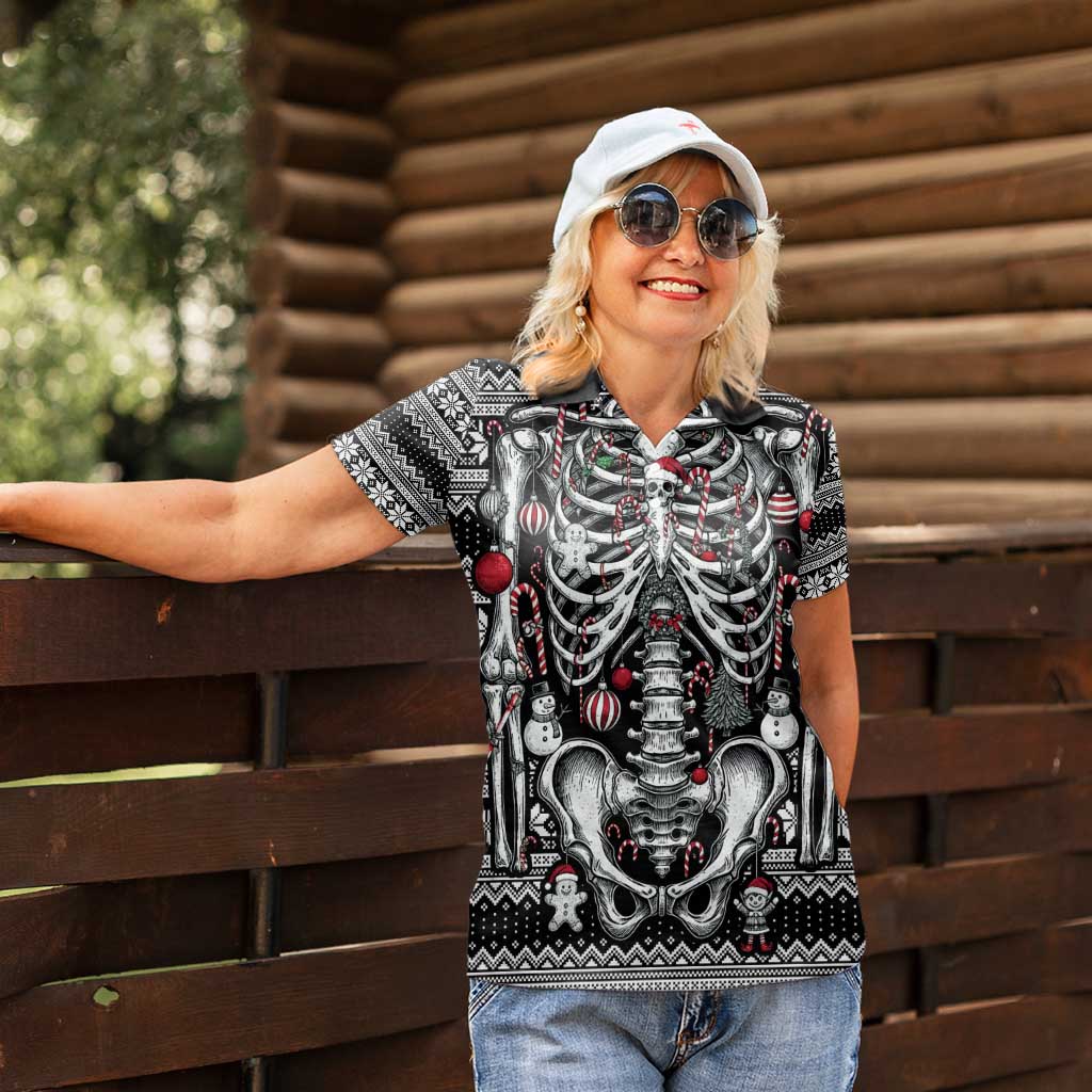 Merry Creepmas Women Polo Shirt Bone to be Jolly - Wonder Print Shop