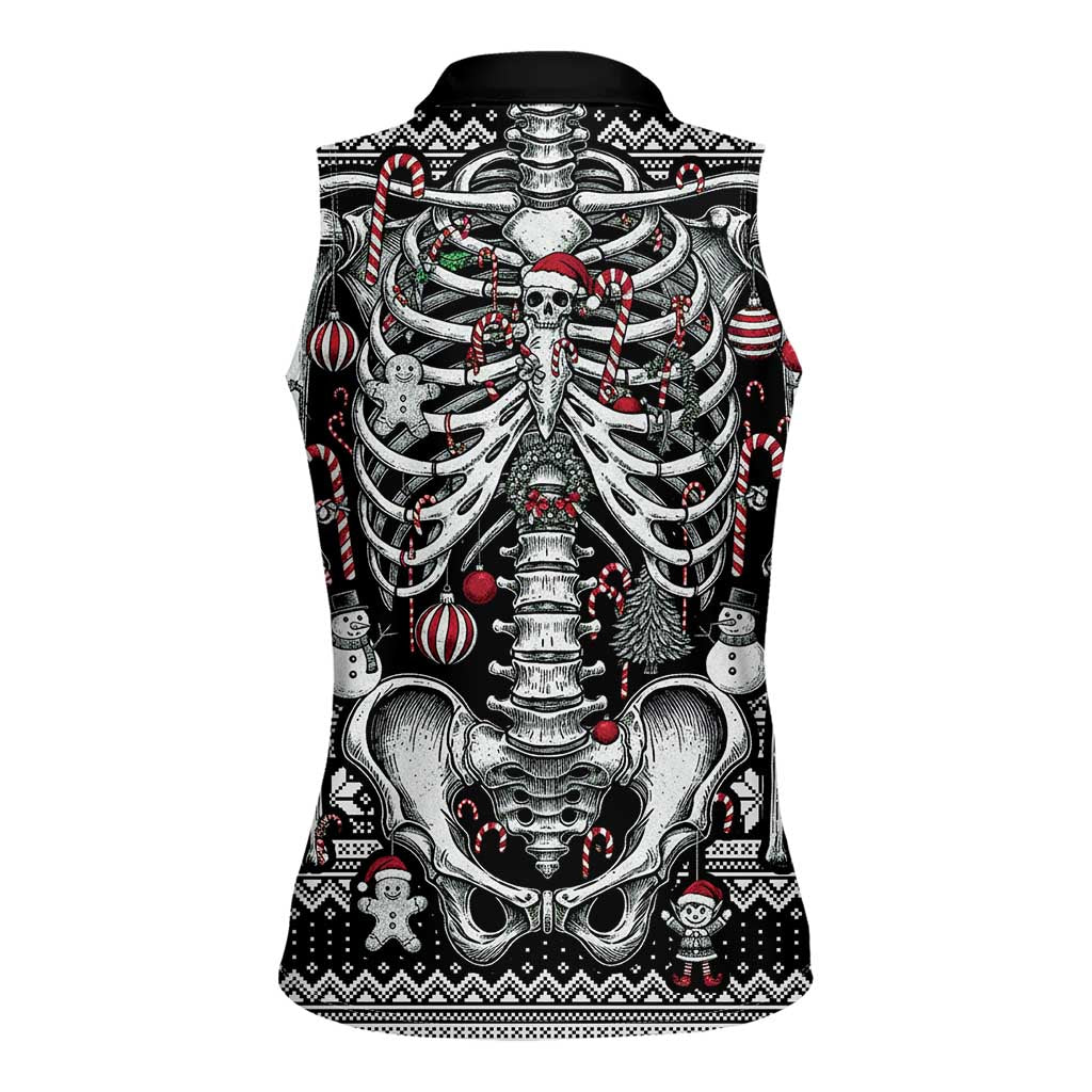 Merry Creepmas Women Sleeveless Polo Shirt Bone to be Jolly - Wonder Print Shop