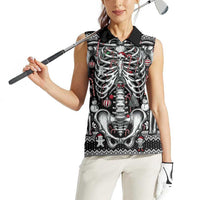 Merry Creepmas Women Sleeveless Polo Shirt Bone to be Jolly - Wonder Print Shop