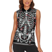 Merry Creepmas Women Sleeveless Polo Shirt Bone to be Jolly - Wonder Print Shop